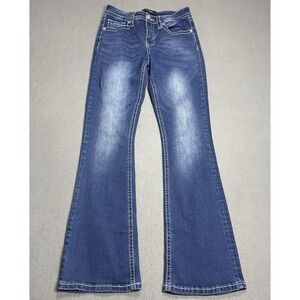 Fire Rain Womens Bootcut Jeans Size 7 (26x30) Embellished Rhinestone Y2K Midrise